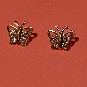 *NWT 10k GOLD & CZ butterfly earrings
